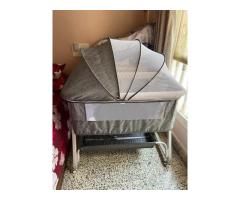 StarAndDaisy Luxury Baby Cradle, Changing Tray, Height Adjust, Soft Foam Mattr