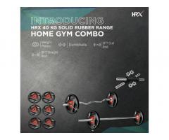 HRX 40kg professional metal integrated ten rubber weights set