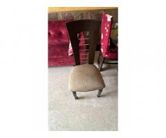 6 seater dining table with getching work glass top