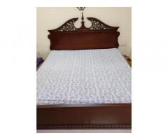 Carved Double Bed with Choir mattress and storage