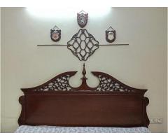 Carved Double Bed with Choir mattress and storage