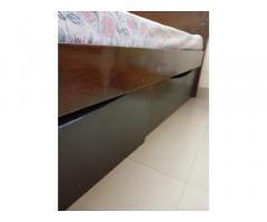 Carved Double Bed with Choir mattress and storage