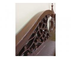 Carved Double Bed with Choir mattress and storage