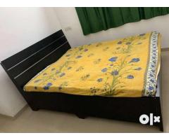 Queen size bed with storage, wardrobe