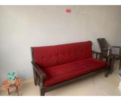 3 seater red colour sofa with good condition no damage