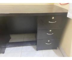Steel frame bed and Sleepwell mattress with mattress protector plus A study table with storage