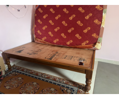 Double or full-size bed with foam mattress