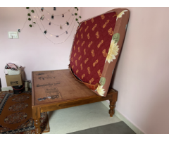 Double or full-size bed with foam mattress