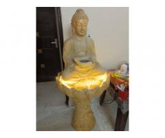 Tranquil Buddha Fountain with LED Light & Waterfall