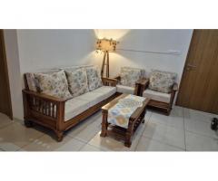 Teakwood Sofa + Centre Table