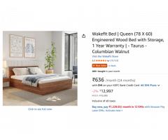 Double Bed with Mattress | Queen Size Box Bed (78 x 60)