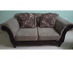 Wooden Sofa Set (3+2+1) – Made in USA, Good Condition