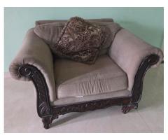 Wooden Sofa Set (3+2+1) – Made in USA, Good Condition