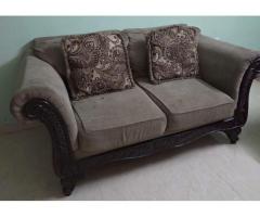 Wooden Sofa Set (3+2+1) – Made in USA, Good Condition