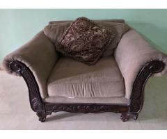 Wooden Sofa Set (3+2+1) – Made in USA, Good Condition
