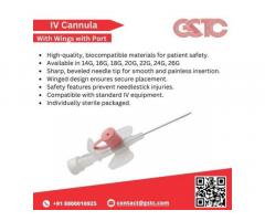 High-Quality IV Cannula with Wings With Port