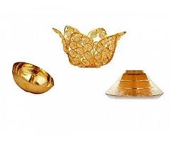 Brass, Crystal Table Diya