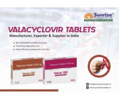 Valacyclovir 500mg and 1000mg Tablets Manufacturer, Exporter, and Supplier | Valasun Brand