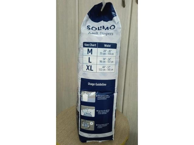 Amazon Brand-Solimo Adult Diapers Tape Style Medium Size 60 Count - 2/5