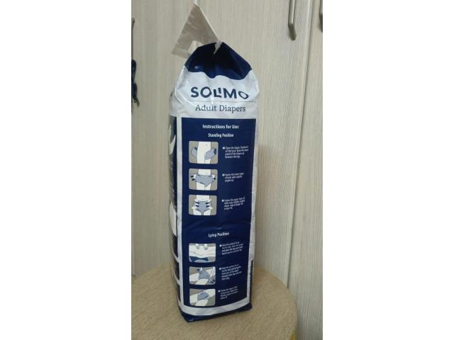 Amazon Brand-Solimo Adult Diapers Tape Style Medium Size 60 Count - 4/5