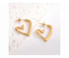 Stylish Heart Earrings For Daily Wear