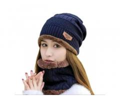 Ultra Soft Unisex Woolen Beanie Cap Plus Neck Scarf Set- MRP ₹399