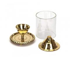 Brass with Glass Akhand Diya/Oil Lamp/Pooja