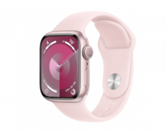 Apple Watch Series 9 [GPS 41mm] Smartwatch ; Pink Aluminum ; Light Pink Sport Band - S/M. ECG Apps