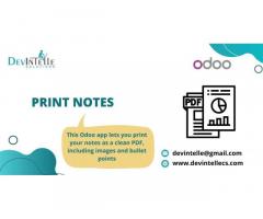 Print Notes as PDF Report in odoo