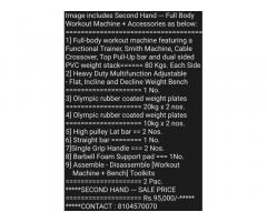 Full Body Workout Machine + Work Bench + Accessories = Rs.95000/-