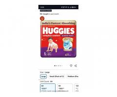 Huggies diapers L size 64nos sealed and New