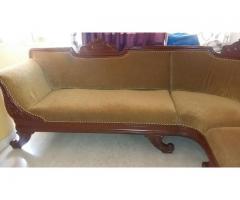 L Shaped wooden Sofa with intricate carvings - Image 1/4