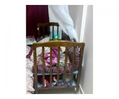 Baby's Brown Wooden Crib - Image 2/2