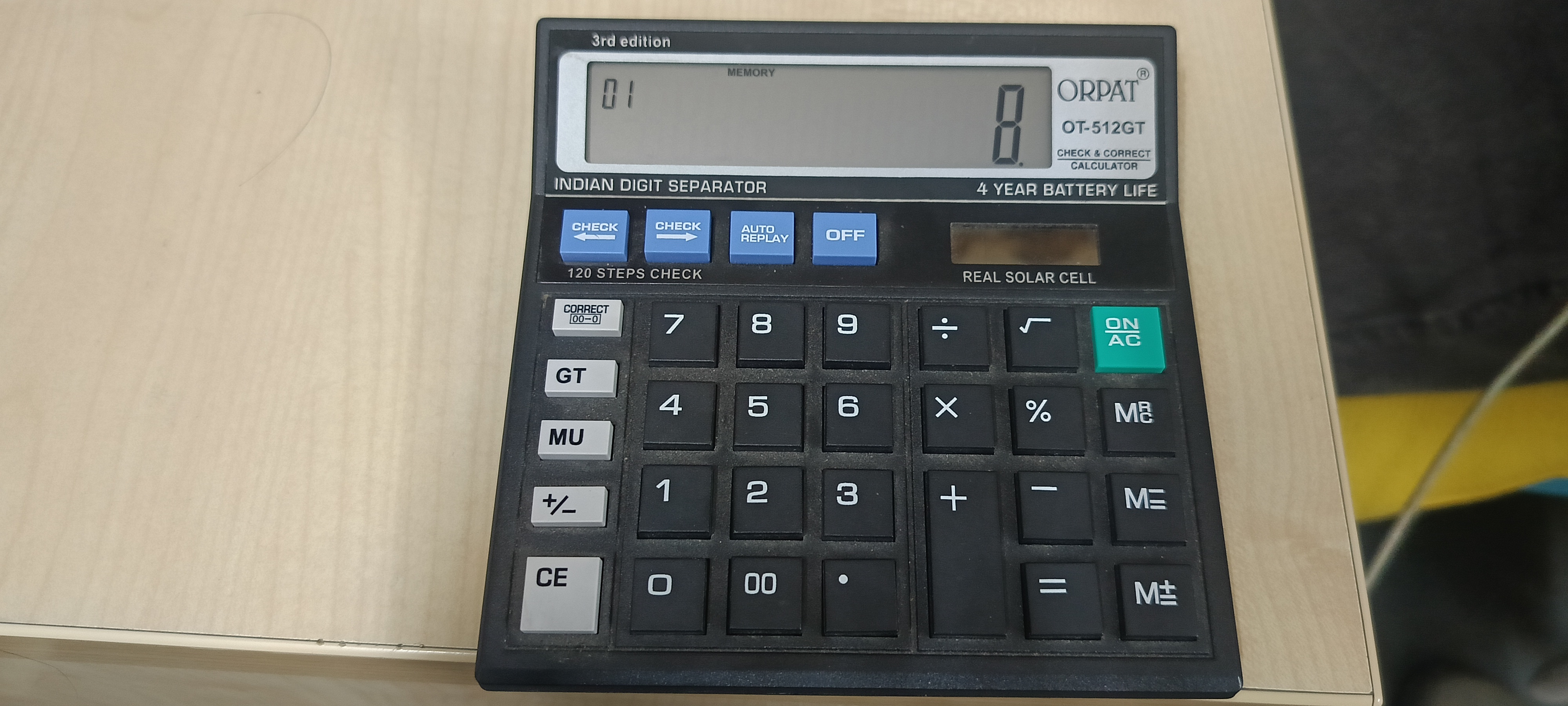 Orpat OT-512GT Desktop Calculator – Solar & Battery - Image 1